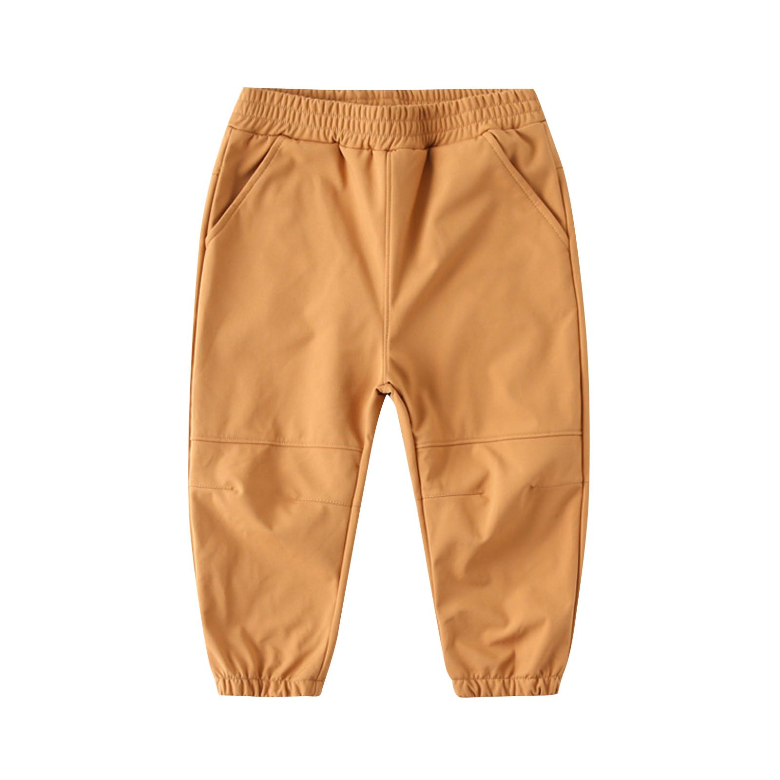 BXINGOHAI Children Nylon Windproof Pants Kids Boys Girls Solid Elastic Waistband Pants Windproof Long Pants Outdoor Daily Pant Clearance Sale Khaki,4 Years